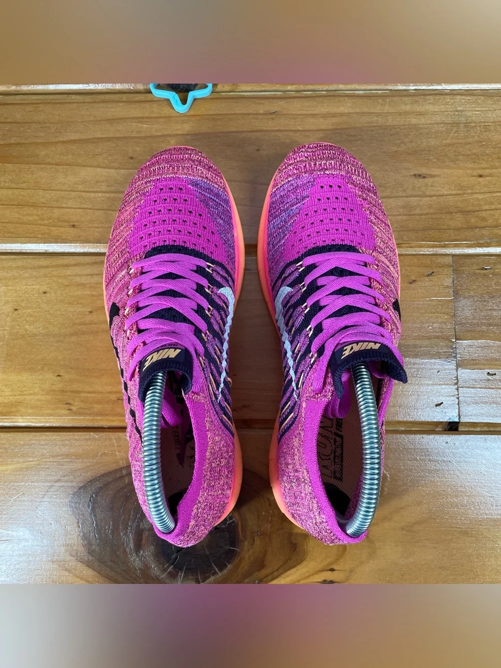 Nike Free RN Flyknit 2016 Kids Size 6.5Y / Womens 8 Pink Purple Running Shoes